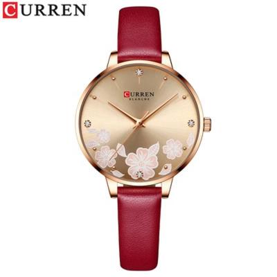 China Hot Selling Day/Date 9068 Diamond Women Watches Quartz Jewelry Elegant Thin Leather Set Curren Hand Watch for sale