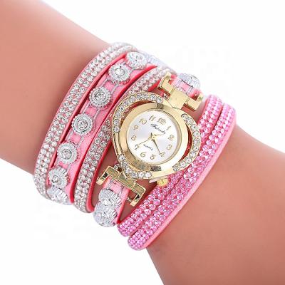 China Beautiful day/date women's watch WW005 fashion wrap rhinestone love numbers quartz ladies luxury wristwatch for sale