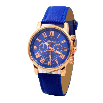 China Cheap China LW016 Geneva Day/Date Ladies Watch Three Eyes Drill Plating Quartz Classic Leather Women Dress Wristwatches for sale