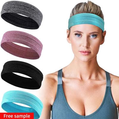 China Breathable Soft Mesh Women Men Sports Anti Slip Knitted Knitted Headband For Boy Gym Logo for sale