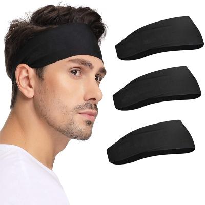 China Wholesale Sporty Customize Men's Slim Yoga Elastic Headband Unisex Fitness Hair Band Sweat Sports Headbands Running for sale