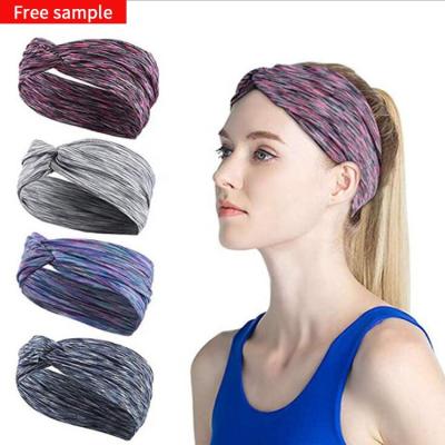 China High Ball Is Comfortable Wholesale Cheap Sweat Band Absorbent Gym Sporty Women Wide Knotted Microfiber Spandex Head Bands Yoga Headband for sale