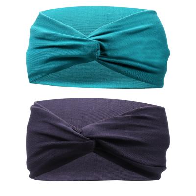 China High Elasticity Fashion Cotton Head Band Gym Headband Bamboo Fitness Headband Hair Bands Knot Luxury Headbands For Women Makeup for sale