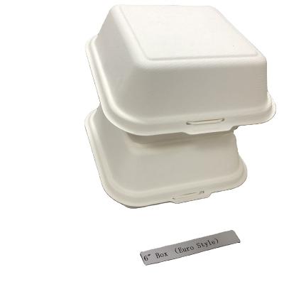 China 100% Biodegradable Sugarcane Bagasse Takeaway Food Tableware Clamshell Custom Packaging for sale