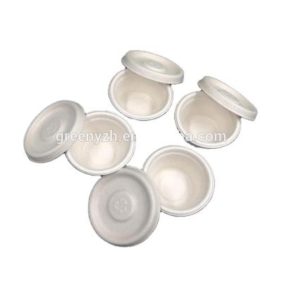 China Disposable Eco Cups Paper Pulp Sugarcane Bagasse Saucer Biodegradable Compostable Cups With Lids for sale