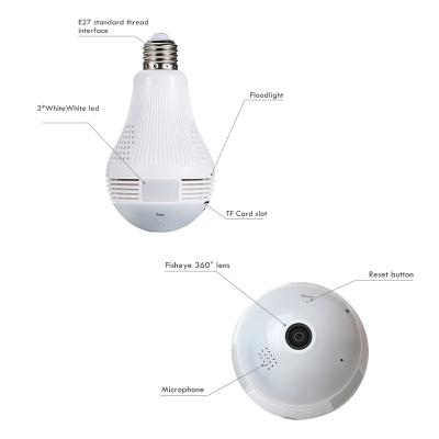 China Human Motion Tracking Most Product 960P Wireless WiFi IP Bulb Hidden Camera CCTV 360 Degree Panoramic Webcam Security for sale