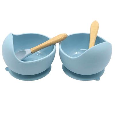 China Good Price Good Quality Baby Bpa Free Sustainable Pastel Silicone Safe Suction Feeding Bowl With Spoon for sale