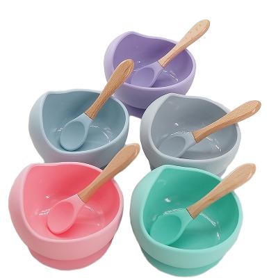 China Sustainable Hot Selling Feeding Bowl And Amazon Food Grade Bpa Free Silicone Baby Spoon for sale