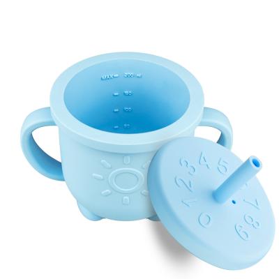 China Wholesale High Quality BPA Free Food Grade Training Silicone Baby Cup With Straw for sale