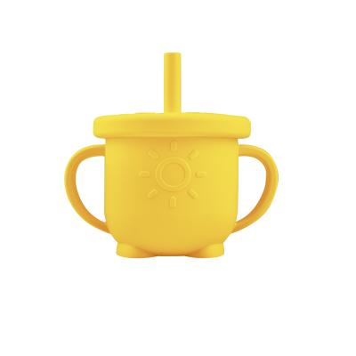 China BPA Size Quality Low Price Kids Food Grade Silicone Handle Cup Baby Free for sale