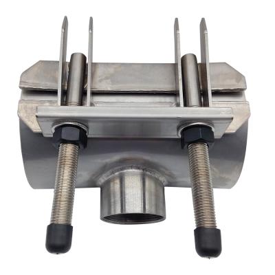 China Stainless Steel Tee Steel Hot Tapping Saddle Clamp Fitting Price for sale