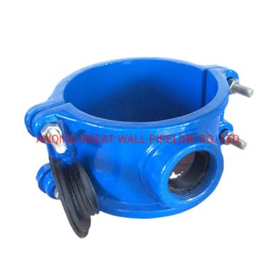 China Ductile Iron DI CI PE PVC HDPE Pipe Tapping Saddle for sale