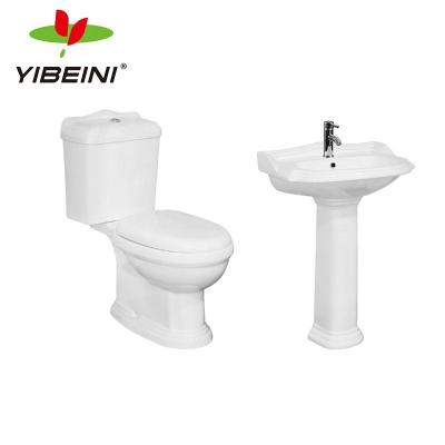 China Chaozhou two piece toilet set modern ceramic bathroom sanitary ware wahsdown for sale