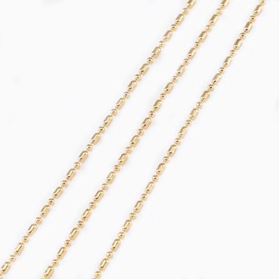 China Environmental Friendly 18k Gold Filled Chain Shape Brass Bamboo Chain For Necklaces Accessories Won't Fade Chain For Jewelry Findings for sale