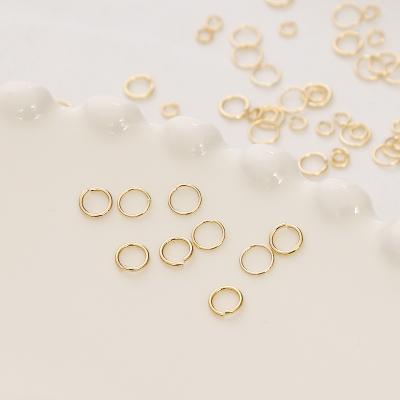 China Eco-Friendly Open Jump Ring DIY Fashion Necklace Connector 14K Handmade 3/4/5/6/7/8mm Gold Plated Copper Flat Open Single Loops Jump Rings for sale