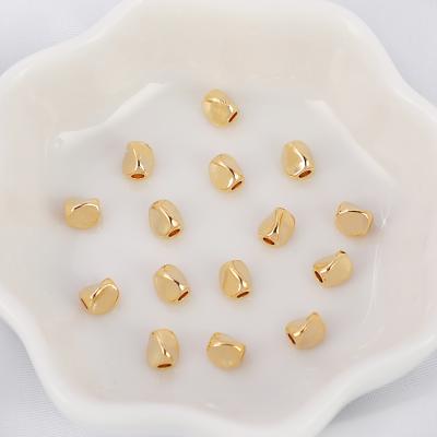 China Beads Environment Friendly 18K Spacer Plated Gold Bead Copper Irregular Shape Soft Triangle Beads Jewelry Findings Distinct for sale