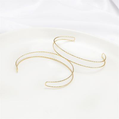 China European Style 18K Double Layer Environmental Friendly Bracelet Copper Plating Gold Jewelry Supply Wholesale Simple Style Women Bracelet for sale