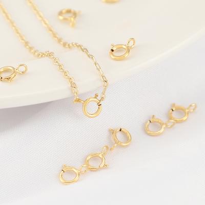 China Environmental Friendly 925 Sterling Silver Lobster Clasp 18K Gold Filled Round Necklace Clasp 5mm Spring Clasp for sale