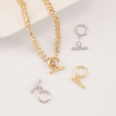 China Environmental Friendly Small OT Gold Toggle Clasp 18K Gold Plated Toggle Clasp For Chinese Bracelet Necklace Copper Jewelry Clasps for sale