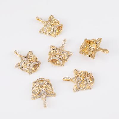 China Environmental Friendly Cute Chinese Style Kids Charms 18k Gold Plated Animal Styling Brass Animal Styling Micro Zircon Necklace Set Pendant for sale