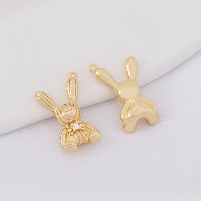 China Environmental Friendly Pendant Necklace Women's 18K Gold Plated Gold Creativity Custom To Make Jewelry Party Use Lovely Rabbit Shape Pendants for sale