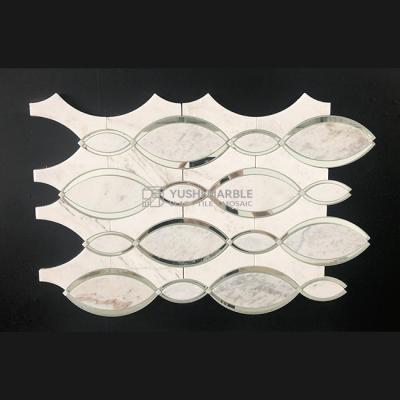 China Yushi Lexington White Marble Mosaic Tile Modern Bathroom Marble Mosaic Tile for sale