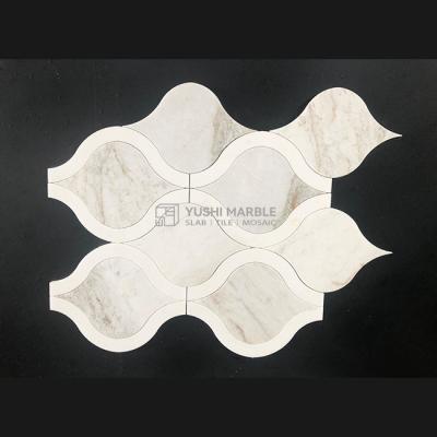 China Modern Lexington White Marble Mosaic Tile Yushi Marble Honeycomb Wall and Honeycomb Mosaic Stone Marble Mosaic Tile for sale