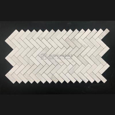 China Modern Dolomite Polished Lexington White Marble Mosaic Tile Yushi Stone Marble Mosaic Tile for sale