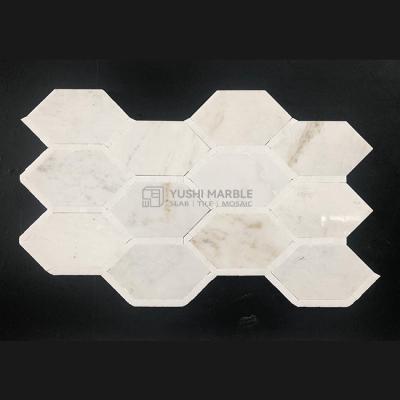 China Modern Stone Black And White Marble Mosaic Yushi Mosaic Lexington White Marble Mosaic Tile for sale