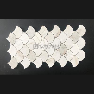 China Modern Stone Marble Mosaic Yushi Hexagon Lexington White Marble Mosaic Tile for sale