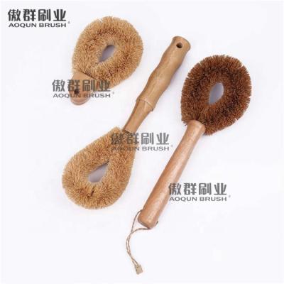 China Viable All Nature Eco-Friendly Wooden Bamboo Potato Pan Dish Cleaning Brush for sale