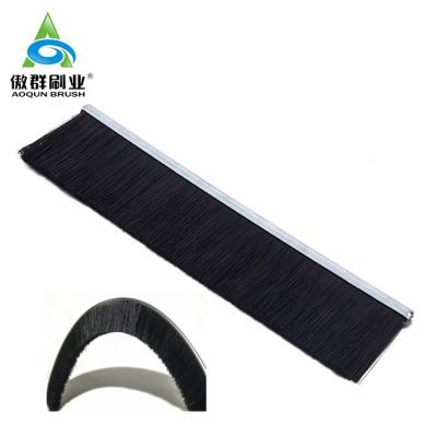 China F-Shape Metal Back Strip Brush Door Brush Strip Sweep Strips For Splatter Control for sale