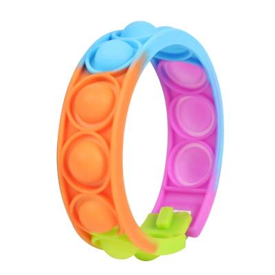 China Gift Quality Colorful Premium Silicone Portable Wearable Stress Reliever Adult Kids Compression Restless Person Toys Sensory Wristband for sale