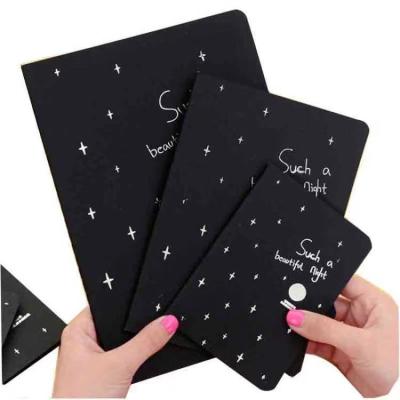 China High Quality Hardcover 16K 60 Pages List Daily Hot Sale Black Paper Hardcover Amazon Notebook Sketchbook Stationary Notebook for sale