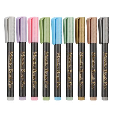 China Writing. Hot Selling Advertising.Promotion.Gift Amazon STA 10 Colors Brush Seed Rocks Metal Glass Cell Phone Case DIY Paint Marker Pen Metallic Pen For Artists for sale