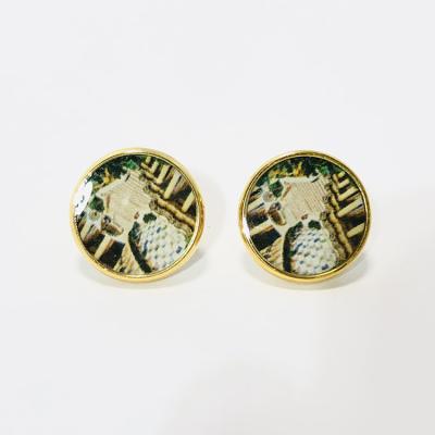 China FASHIONABLE Gold Stainless Steel 18K Gold Plated Enamel Jewelry Stud Earrings Star Jewelry 18K Stud Earrings for sale