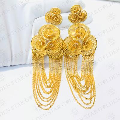 China FASHIONABLE star jewelry gold gold plated earrings earrings jewelry long gold plated circles earrings gold plated for sale