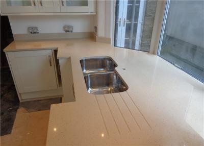 China Polished Artificial Stone Quartz Worktops Custom Made Vanity Top for Kitchen Counter for sale