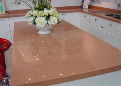 China Prefabricated Pink Star Artificial Quartz Stone Kitchen Countertops Superior Craftwork for sale