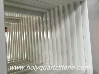 China Pure White Quartz Vanity Kitchen Countertops Quartz Stone Slabs Materials for sale