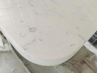 China Statuario Marble Quartz Bathroom Vanity Tops with Single Sink And Custom Edges for sale