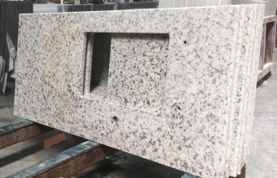 China Custom Made Grey Rock Double Sink Quartz Stone Vanity Tops For Kitchen Rectangular for sale