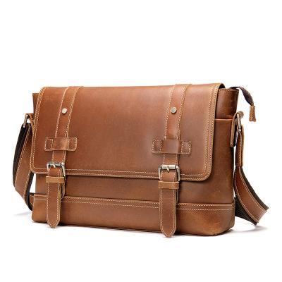 China High Quality Adjustable Strap Men Whip Leather Laptop Bag Luxury Leather Briefcase For Man for sale