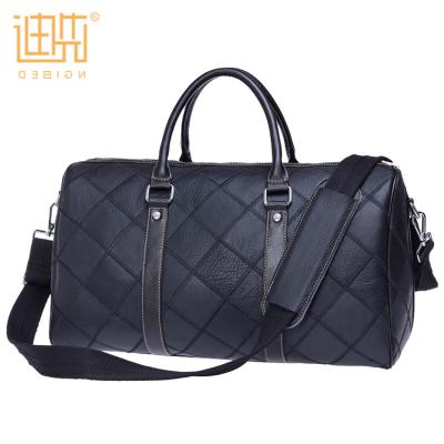 China Multifunctional Customize Men Shoulder Travel Handbag Genuine Leather Bag Retro Portable Cowhide Main Plaid Diaper Bag for sale