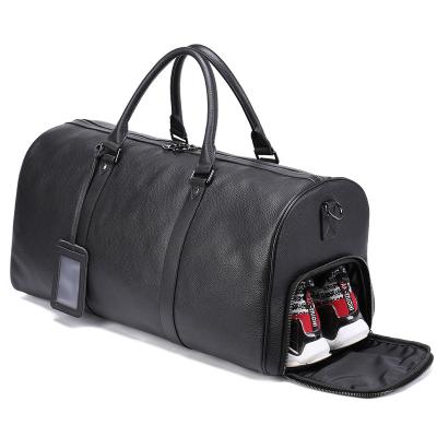 China 2021 New Arrival High Quality Custom Private Label Travel Bag Men's Fleece Leather Handbag With Shoe Compartment for sale