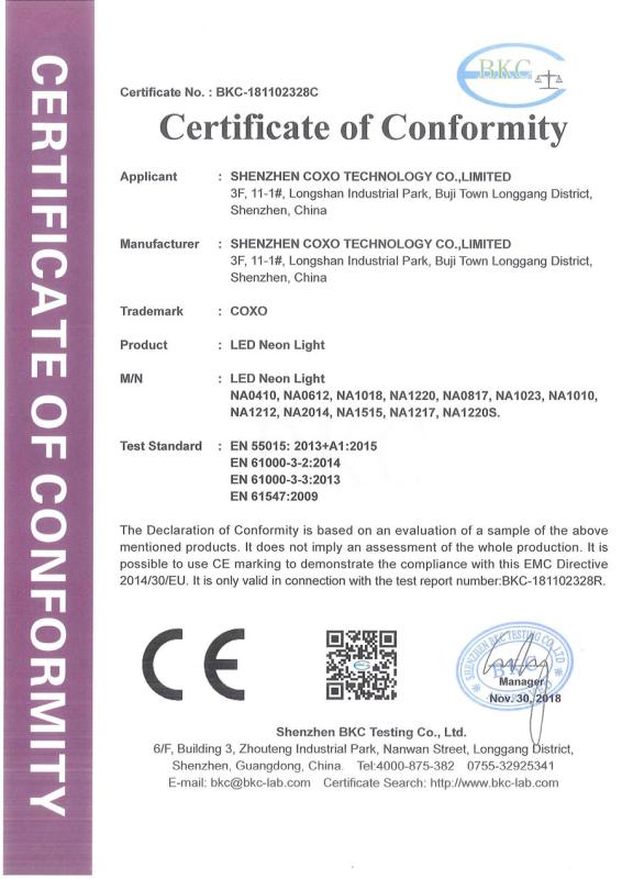 CE - Shenzhen Coxo Technology Co., Limited