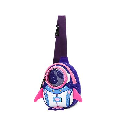 China Uek NATIONAL Kids Tilted Shoulder Bag Rocket Design Messenger Purple Travel Bag Rain Cover for sale