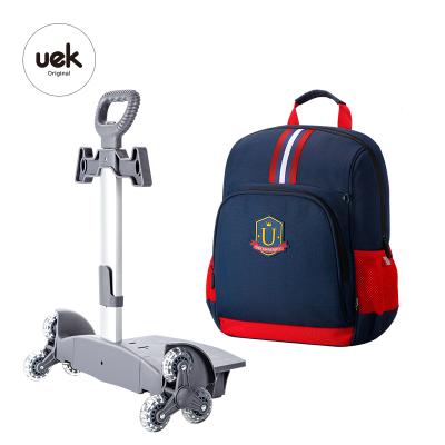 China Uek Promotion Fashion Design Kids Waterproof European Girls Wheeled School Trolley Backpack For School for sale