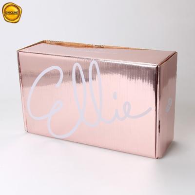 Cina Rose Gold Corrugated Shipping Box stampata su ordinazione per i cosmetici in vendita