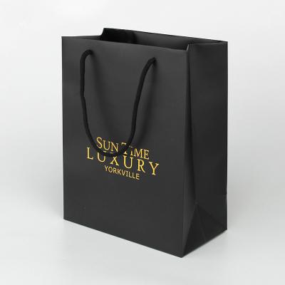 Κίνα Paperboard Black Custom Paper Shopping Bag With Soft Handle προς πώληση